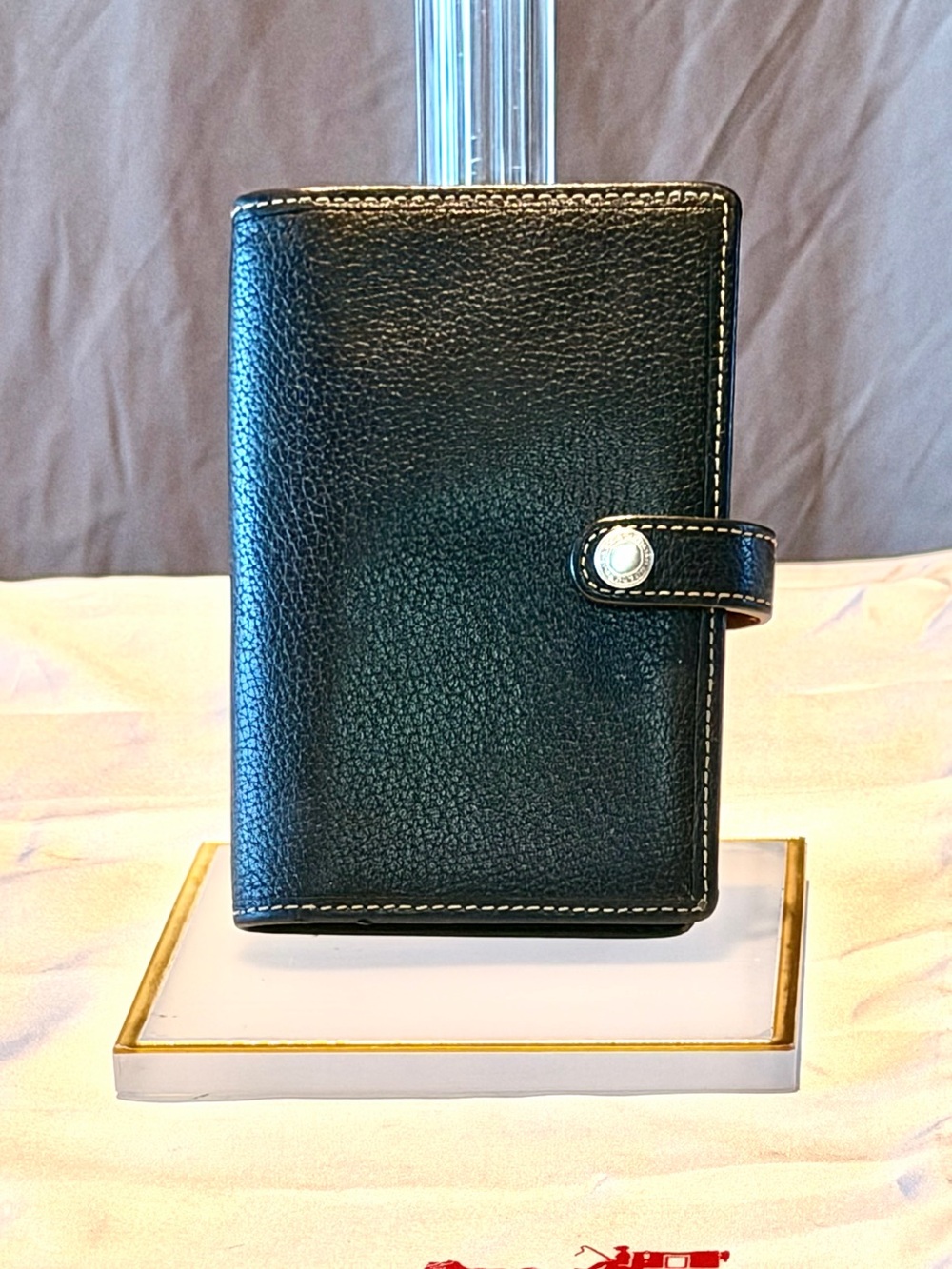 Vintage Coach Pebbled Leather 6-Ring Agenda Planner Cover w/ Original Mini Pen